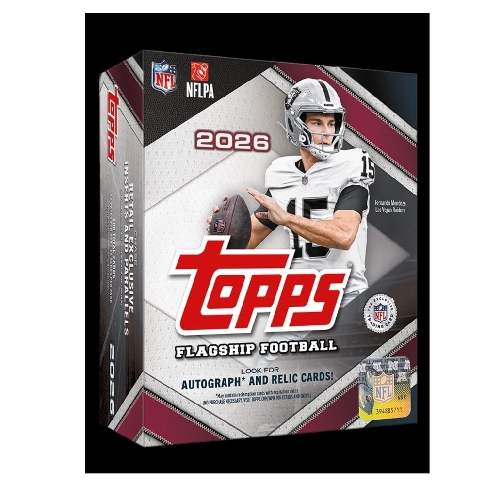 TOPPS 2026 FLAGSHIP FOOTBALL MEGA BOX (180 Cards) NFL Brand New SEALED